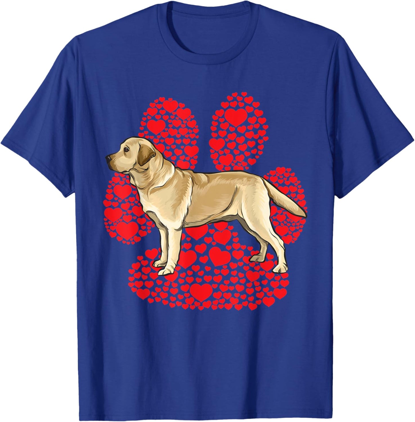 Yellow Labrador Retriever Valentines Day Dog Love Paw Women Kids T-Shirt - T-Shirt | Royal
