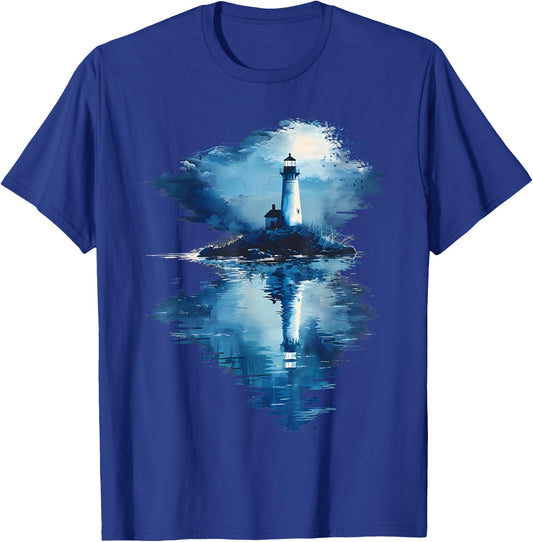 Light House Seaside House Sailing Sea Beach Lighthouse T-Shirt - T-Shirt | Royal