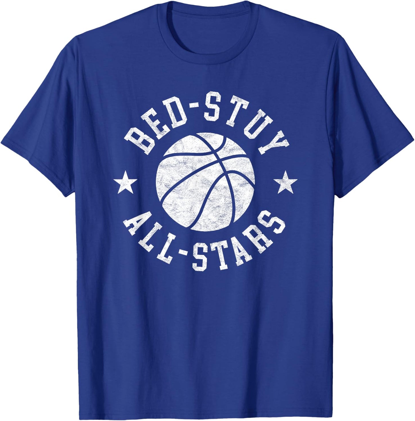 Vintage Bed-Stuy All-Stars Retro Distressed 80s Basketball T-Shirt - T-Shirt | Royal