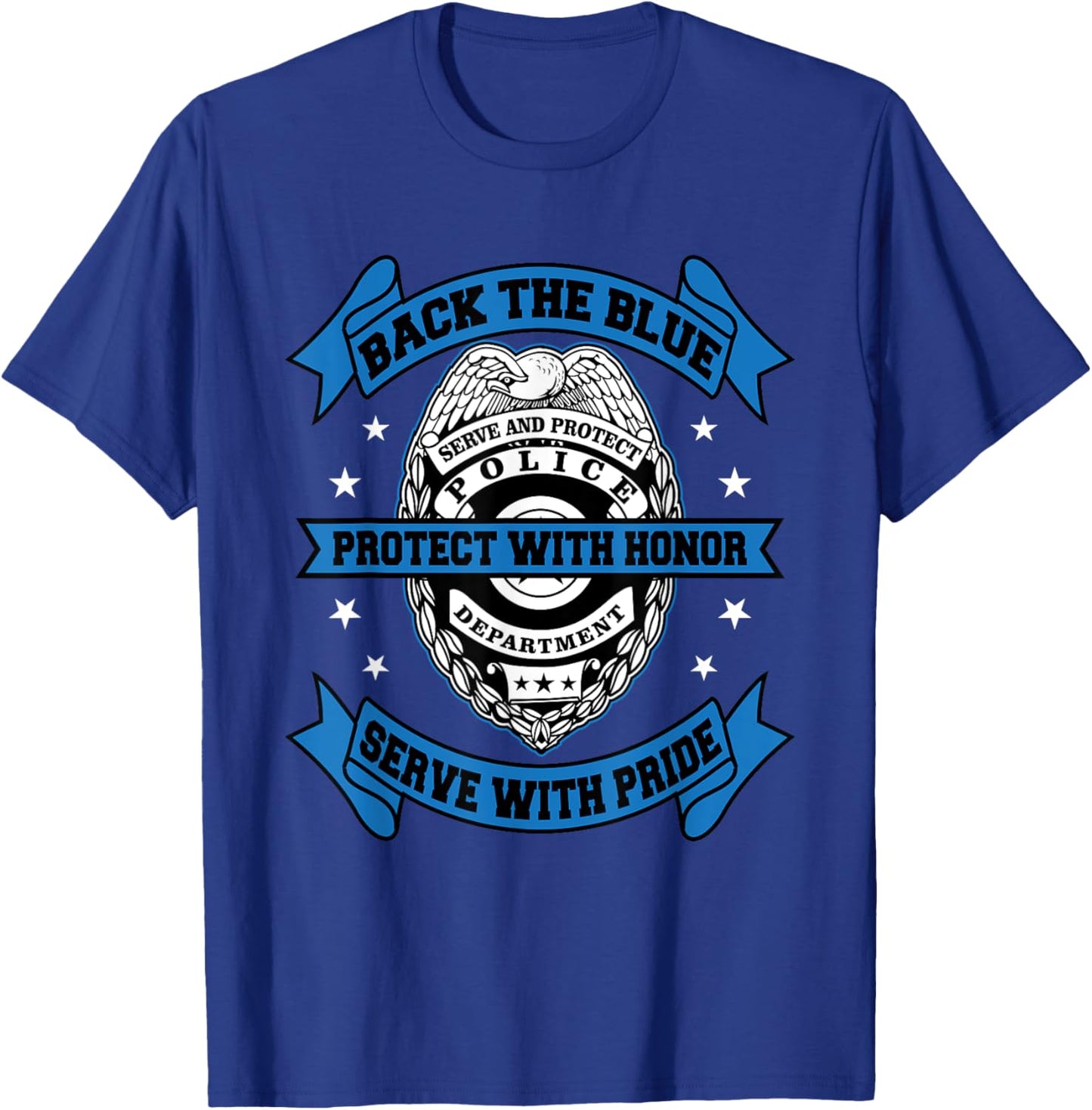 Back The Blue - Blue Line Police Officer Cop T-Shirt - T-Shirt | Royal