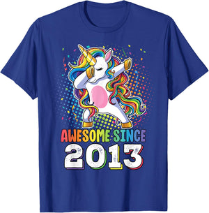 Awesome Since 2013 Shirt Girls 10 Years Old Birthday T-Shirt - T-Shirt | Royal