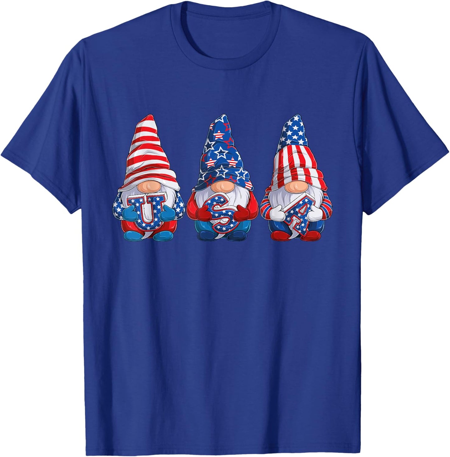 Gnomes 4th Of July Patriotic Gnome USA Flag Independence Day T-Shirt - T-Shirt | Royal