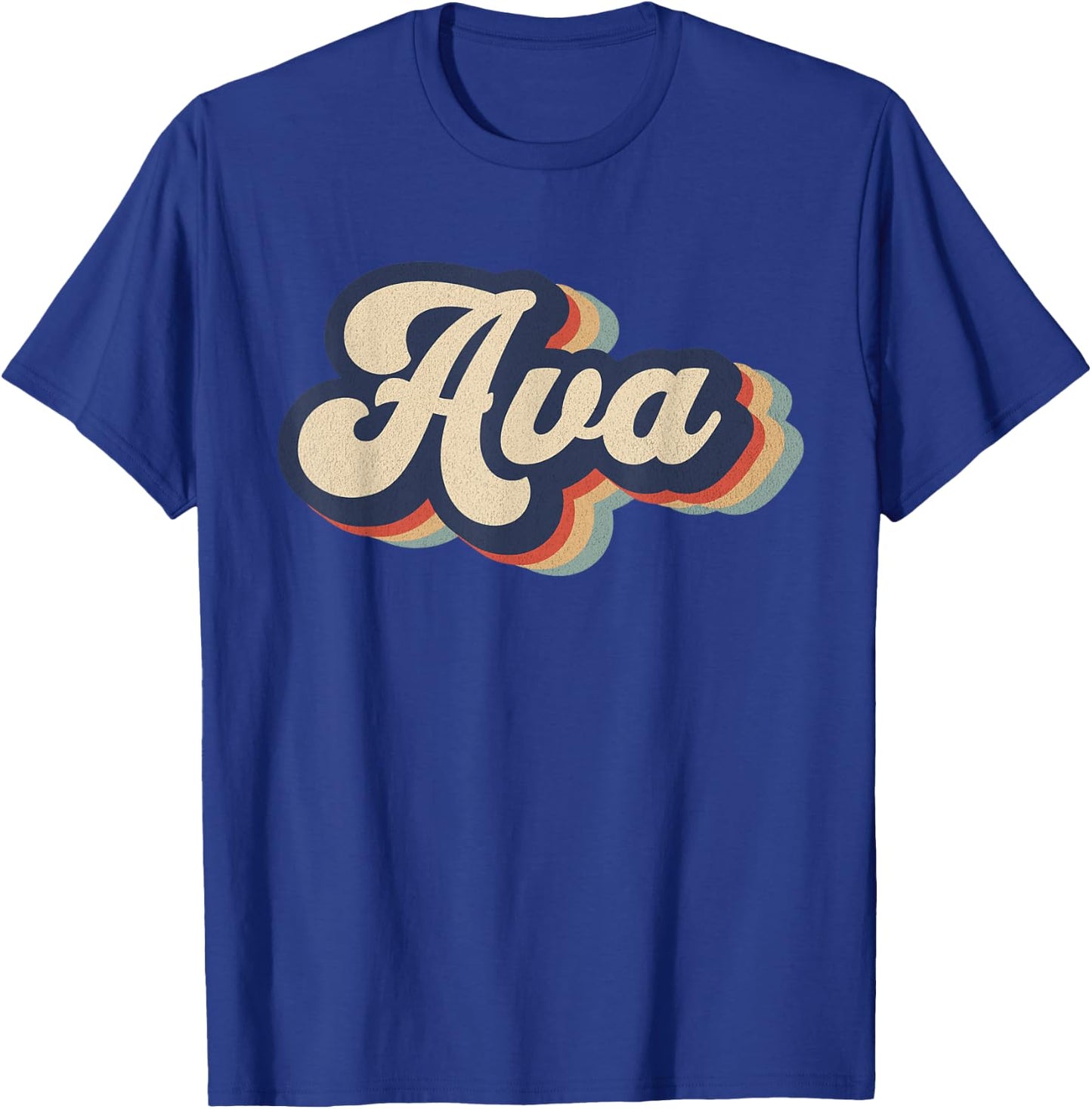 Retro Vintage Ava Name Personalized T-Shirt - T-Shirt | Royal