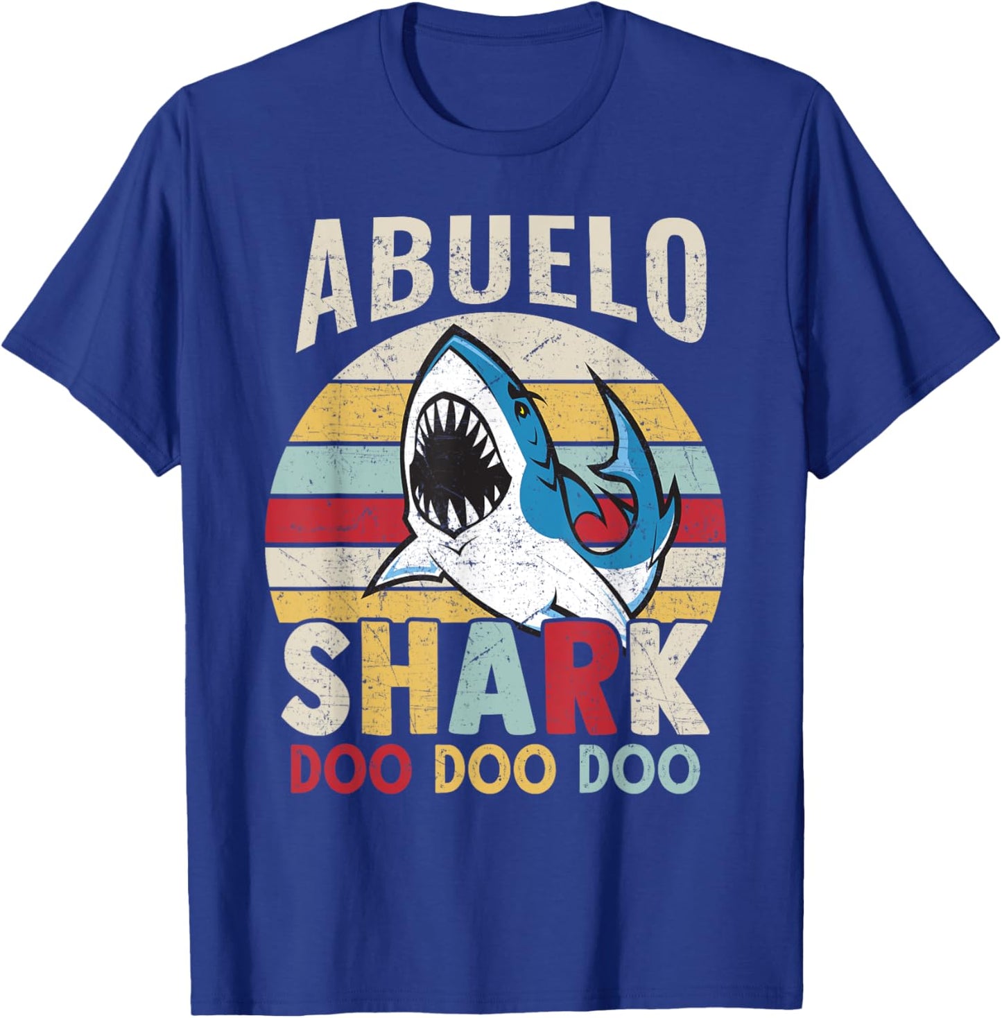 FAMILY 365 Fathers Day Funny Abuelo Shark Grandpa Gift Men T-Shirt - T-Shirt | Royal