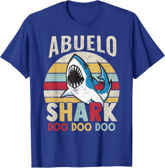 FAMILY 365 Fathers Day Funny Abuelo Shark Grandpa Gift Men T-Shirt - T-Shirt | Royal