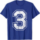 Number 3 T-Shirt - T-Shirt | Royal