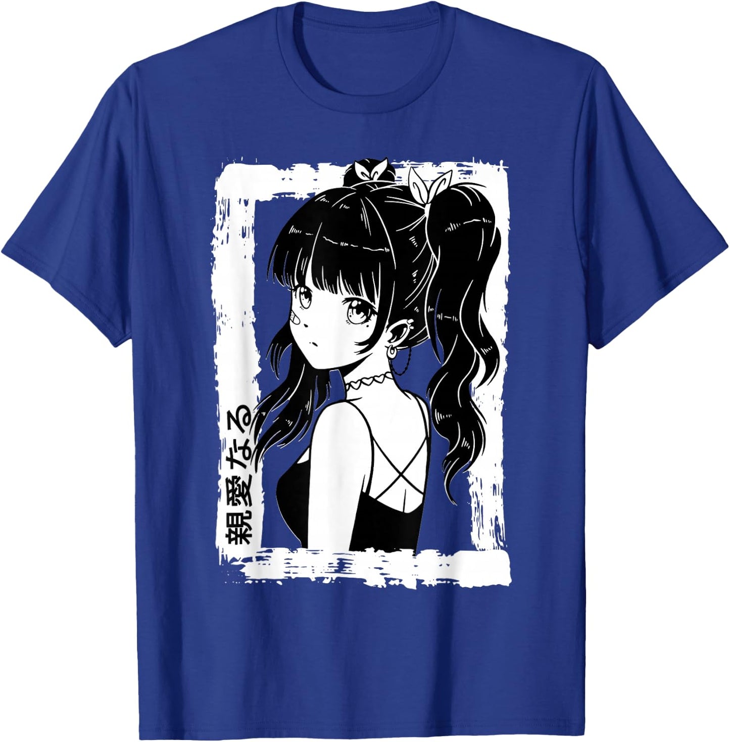 Anime Goth Girl Otaku Japanese Aesthetic Vaporwave Anime T-Shirt - T-Shirt | Royal