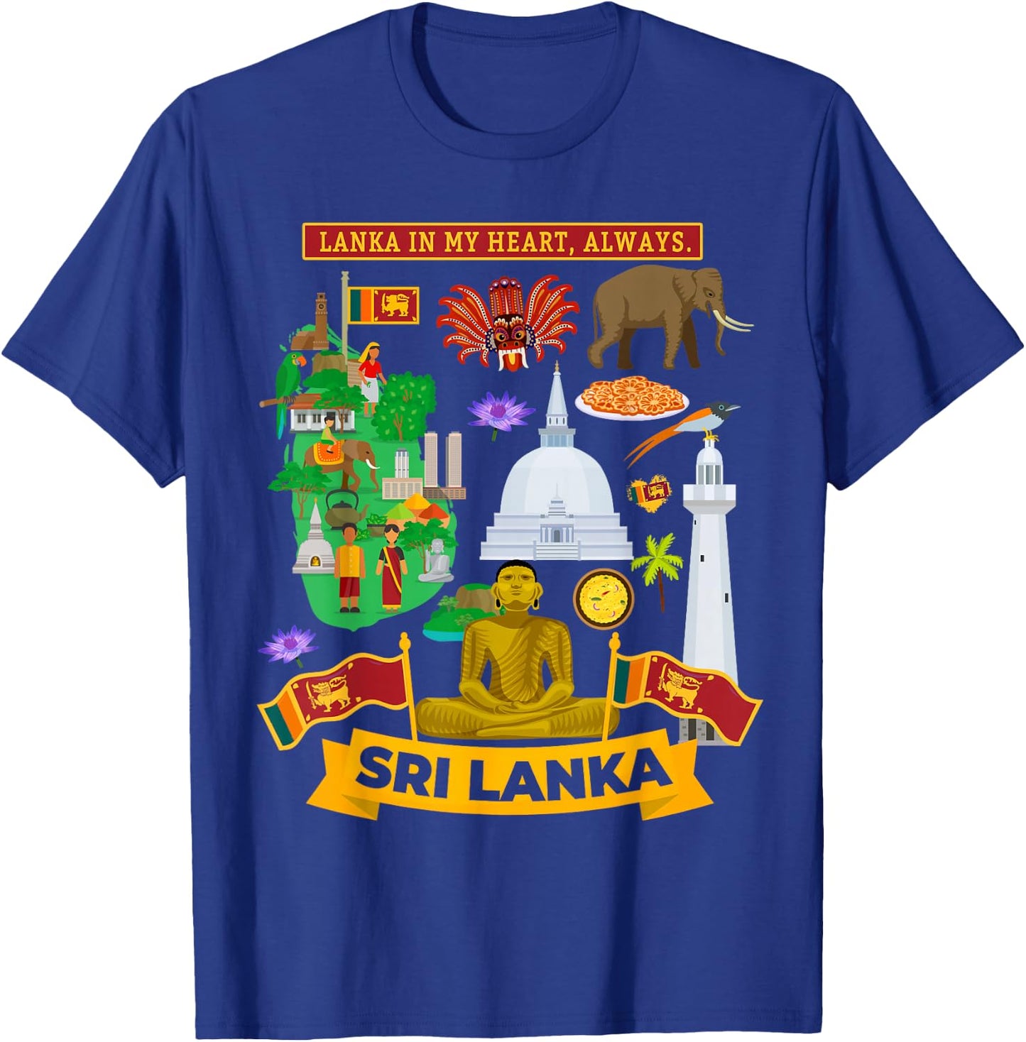 Sri Lanka Heritage Outfit Idea for Kids & Sri Lankan Flag T-Shirt - T-Shirt | Royal