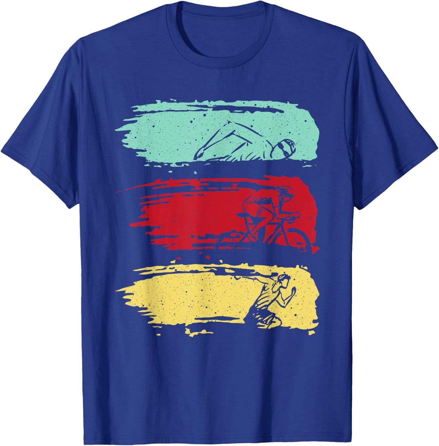Funny Triathlon Swim Bike Run Design Men Women Triathletes T-Shirt - T-Shirt | Royal