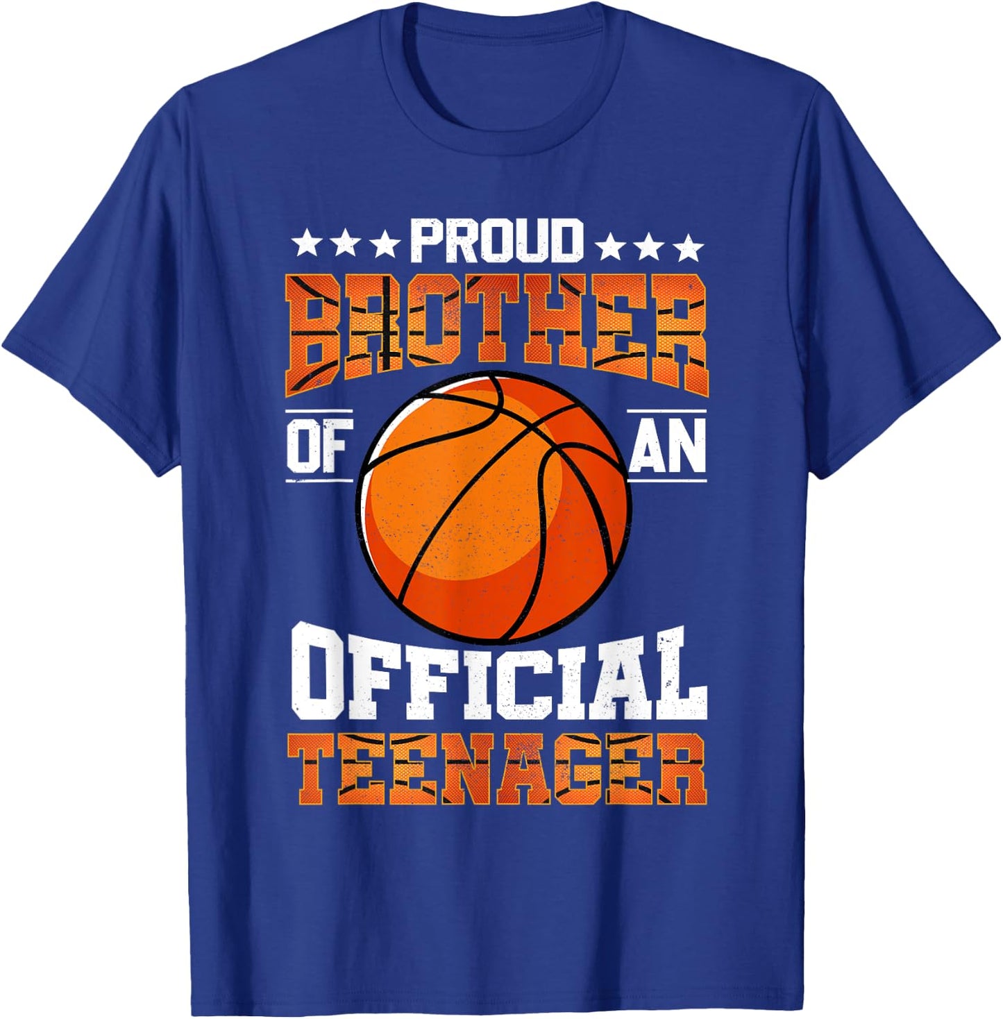 Proud Brother Of An Official Teenager Shirt Basketball Bro T-Shirt - T-Shirt | Royal