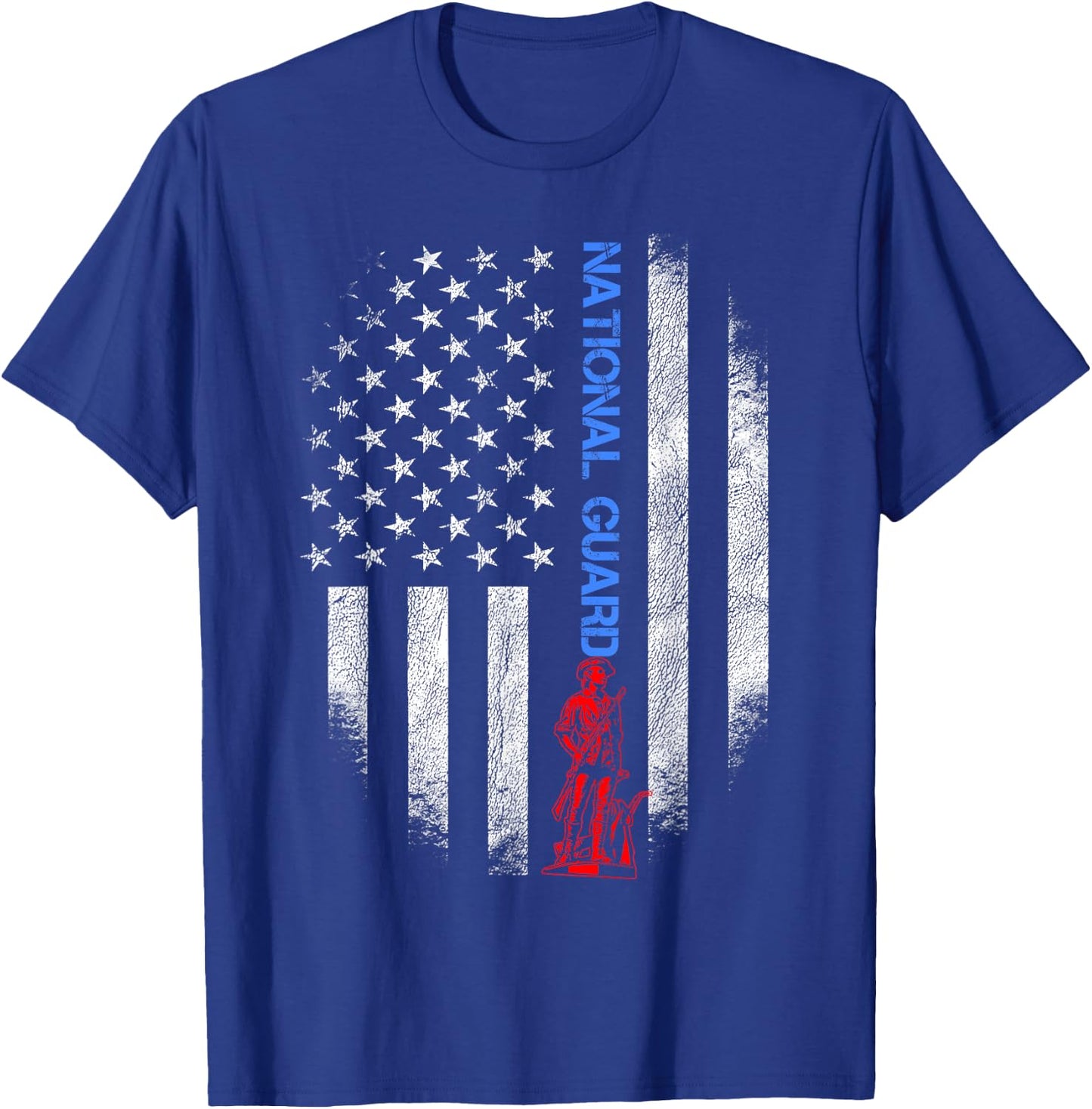 US National Guard US Flag Always Ready Always There Army T-Shirt - T-Shirt | Royal