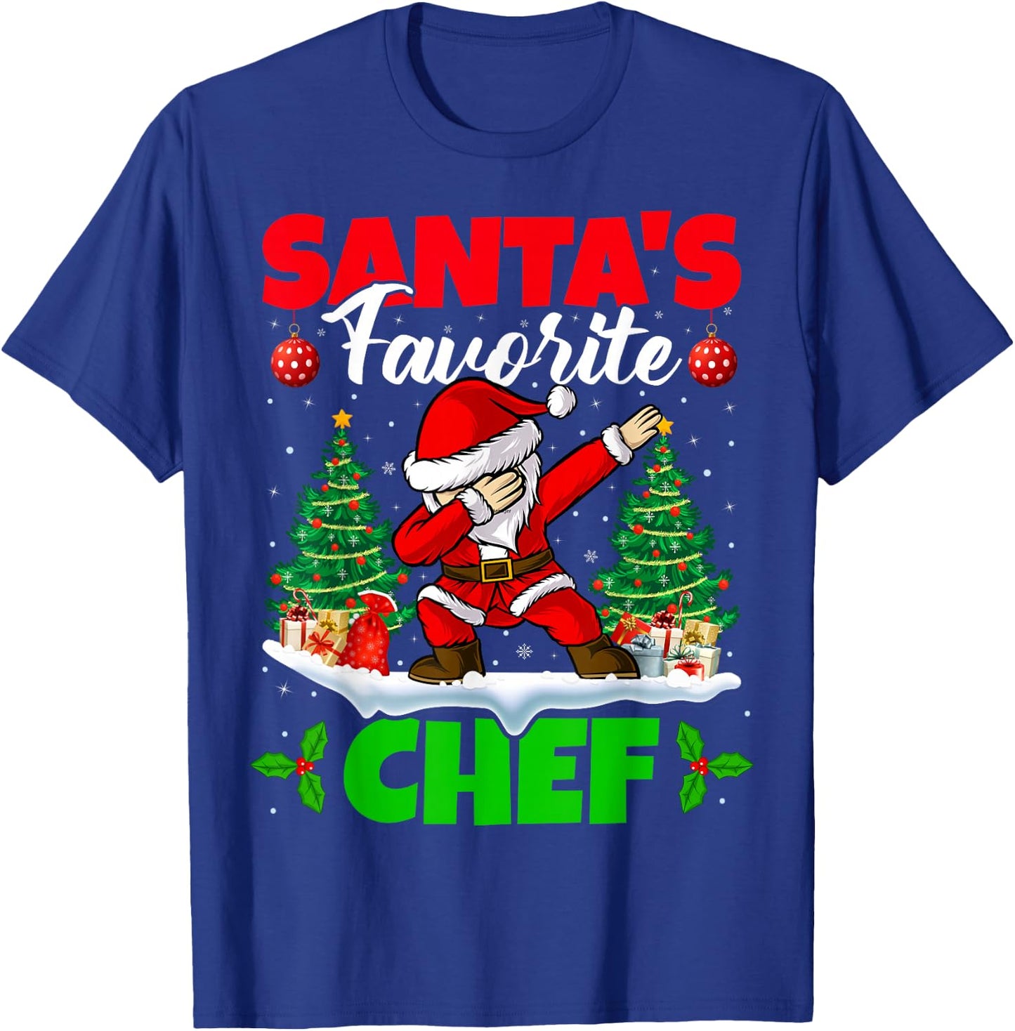Xmas Dabbing Santa's Favorite Chef Christmas T-Shirt - T-Shirt | Royal