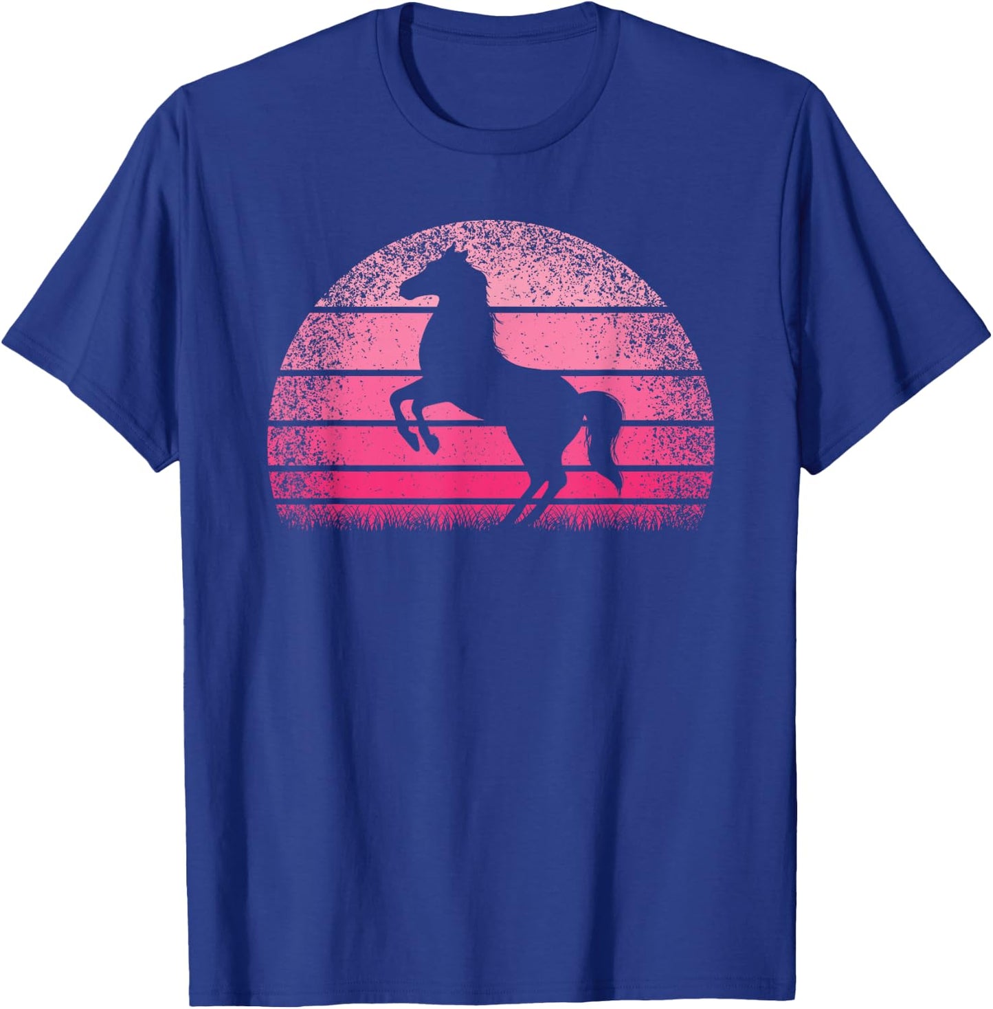 Retro Horse Horseback Riding Horse Lover Cowgirl Women Girls T-Shirt - T-Shirt | Royal