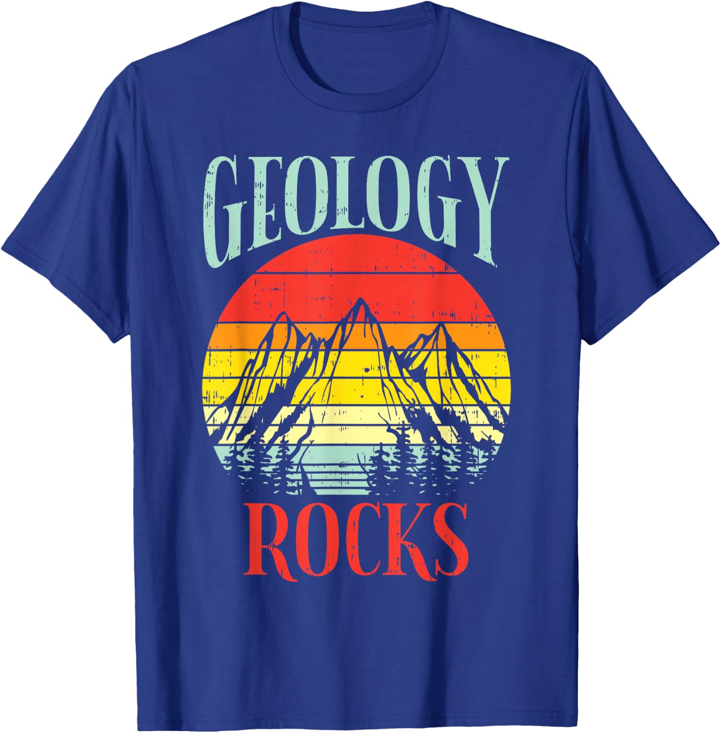 Geology Rocks Mountain Retro Science Pun Geologist Nerd Gift T-Shirt - T-Shirt | Royal