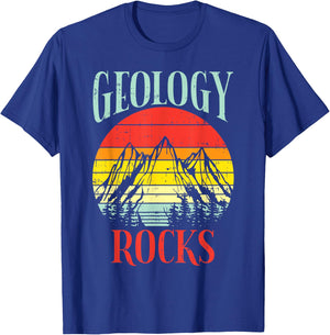Geology Rocks Mountain Retro Science Pun Geologist Nerd Gift T-Shirt - T-Shirt | Royal