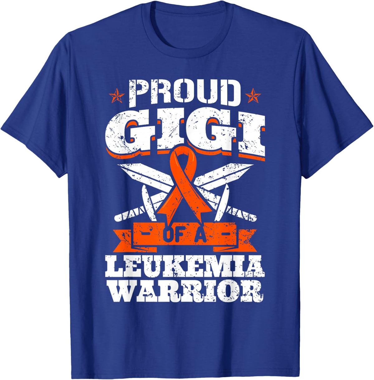 Proud Gigi Of A Leukemia Warrior Grandma Awareness Ribbon T-Shirt - T-Shirt | Royal