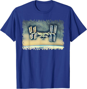 International Space Station ISS Clothes Earth Orbit Mission T-Shirt - T-Shirt | Royal