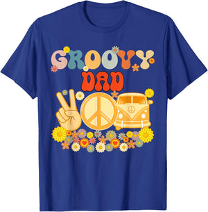 Groovy Dad Retro Matching Family Baby Shower Father's Day T-Shirt - T-Shirt | Royal