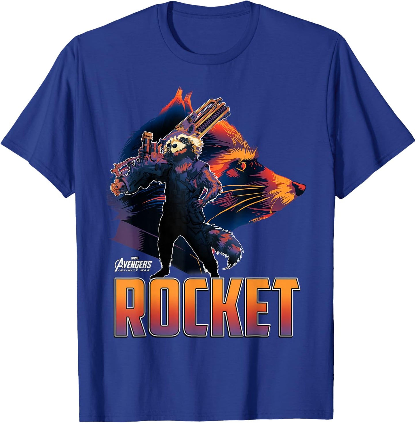 Marvel Infinity War Rocket Head Guardian Profile Portrait T-Shirt - T-Shirt | Royal