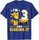 3rd Birthday Construction I'm 3yr And Digging It 3 Years Old T-Shirt - T-Shirt | Royal