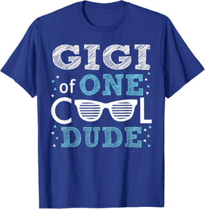 Gigi of One Cool Dude - Funny Birthday Boy Cool T-Shirt - T-Shirt | Royal