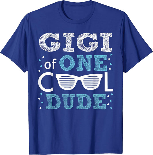 Gigi of One Cool Dude - Funny Birthday Boy Cool T-Shirt - T-Shirt | Royal
