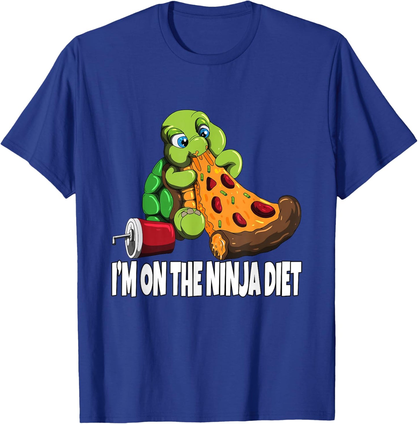 Turtle on a Diet Eats Pizza I'm on The Ninja Diet T-Shirt - T-Shirt | Royal