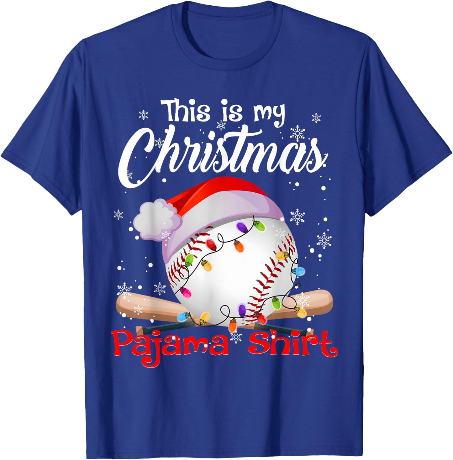 This Is My Christmas Pajama Baseball T-Shirt - T-Shirt | Royal
