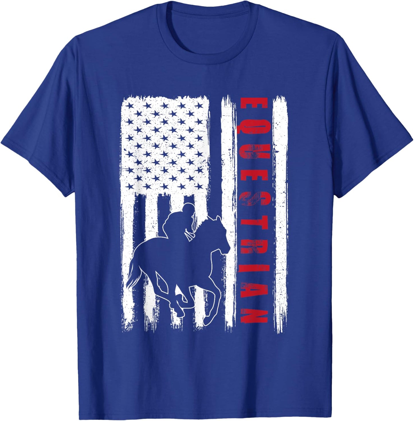 USA Equestrian team American flag US Horses rider men women T-Shirt - T-Shirt | Royal