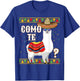 Como te Llama Mexican Sombrero Funny Cinco de Mayo Llama T-Shirt - T-Shirt | Royal