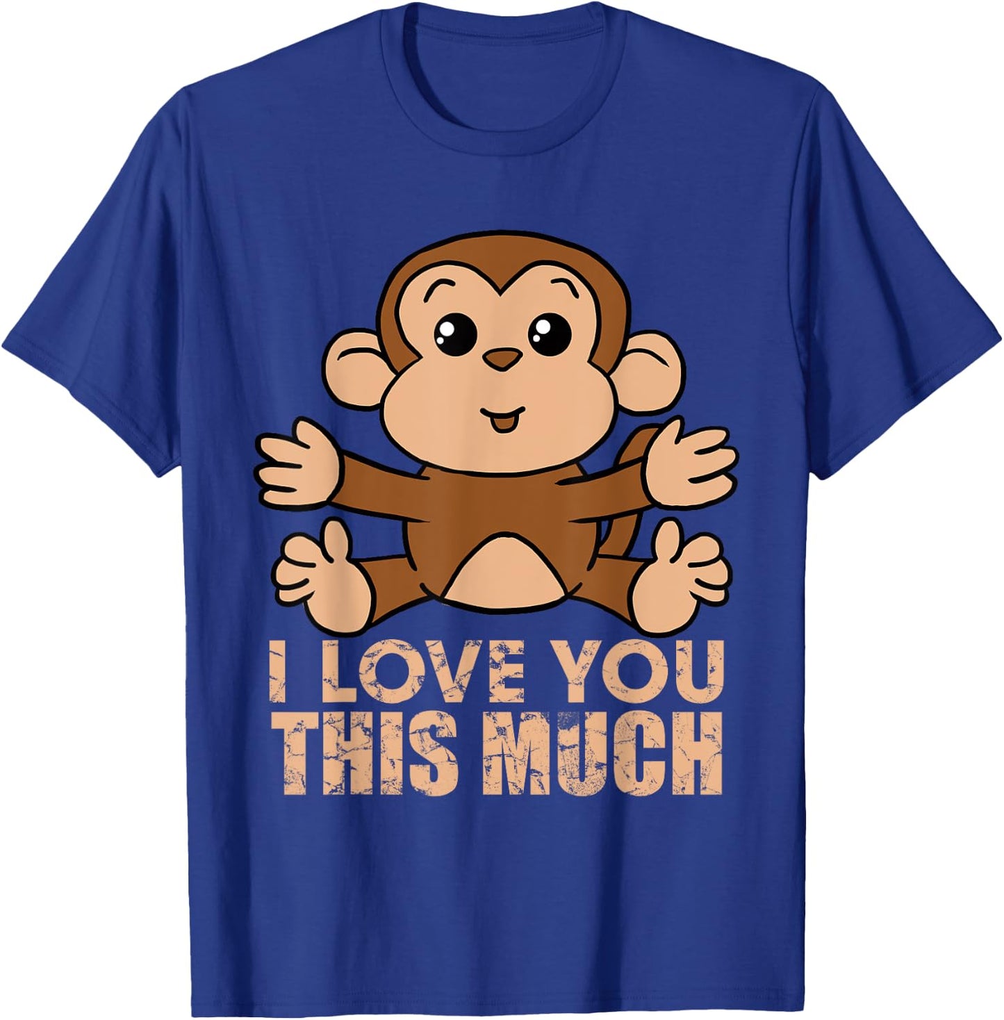 Monkey I Love You This Much Valentine's Day Gift T-Shirt - T-Shirt | Royal