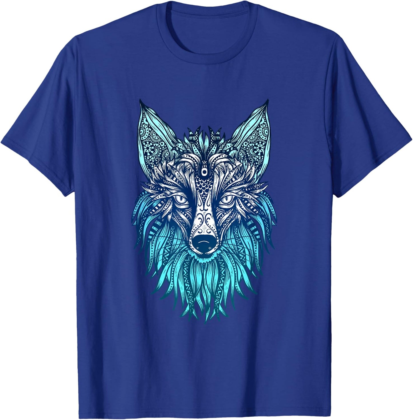 Arctic Fox Tribal Face Ornaments Antarctica Animal Fox T-Shirt - T-Shirt | Royal