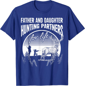 Father and Daughter Hunting Partners For Life Fathers Day T-Shirt - T-Shirt | Royal