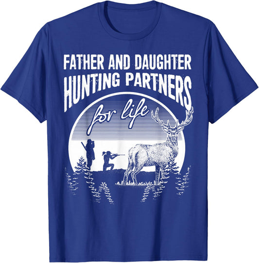 Father and Daughter Hunting Partners For Life Fathers Day T-Shirt - T-Shirt | Royal