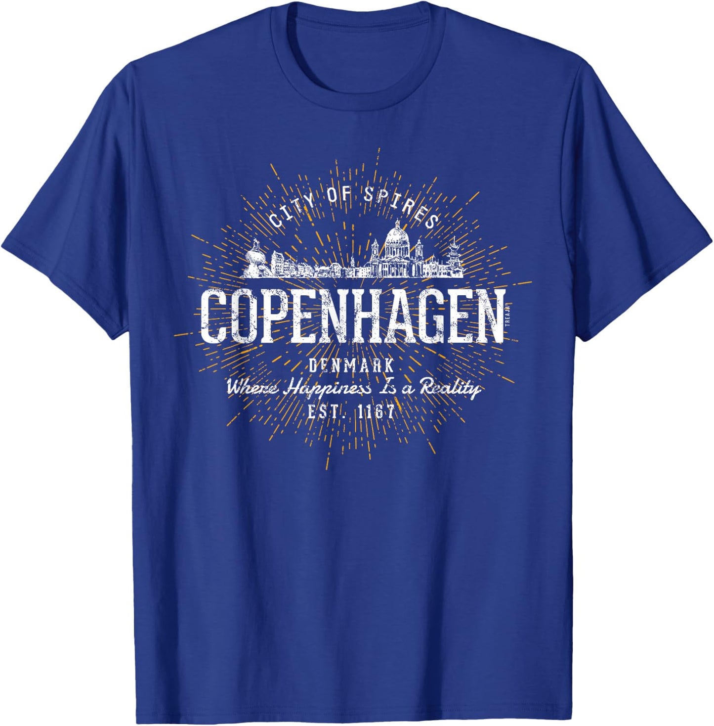 Denmark Retro Copenhagen Vintage T-Shirt - T-Shirt | Royal