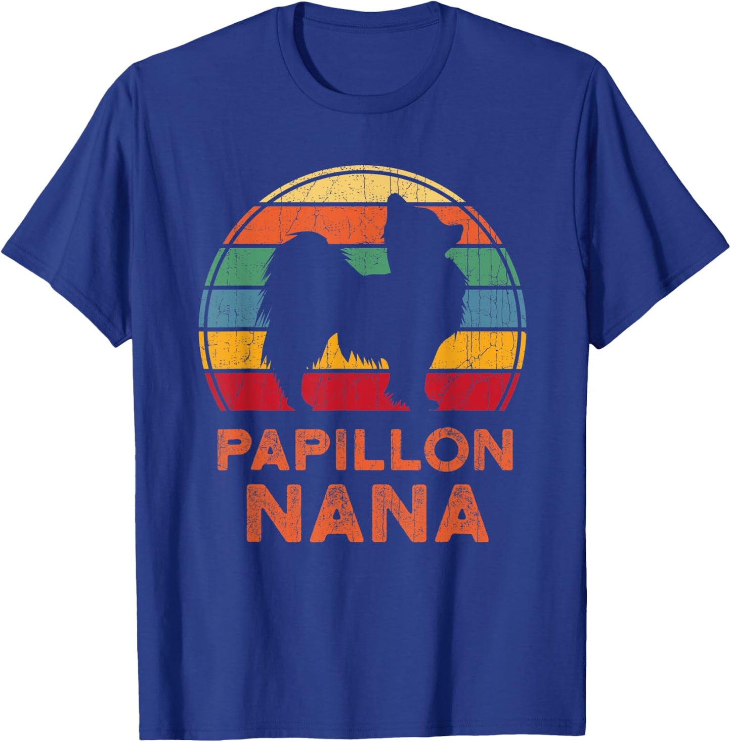 Retro Style Papillon Grandma Dog Nana Grandmother Pet Owner Men Women T-Shirt - T-Shirt | Royal