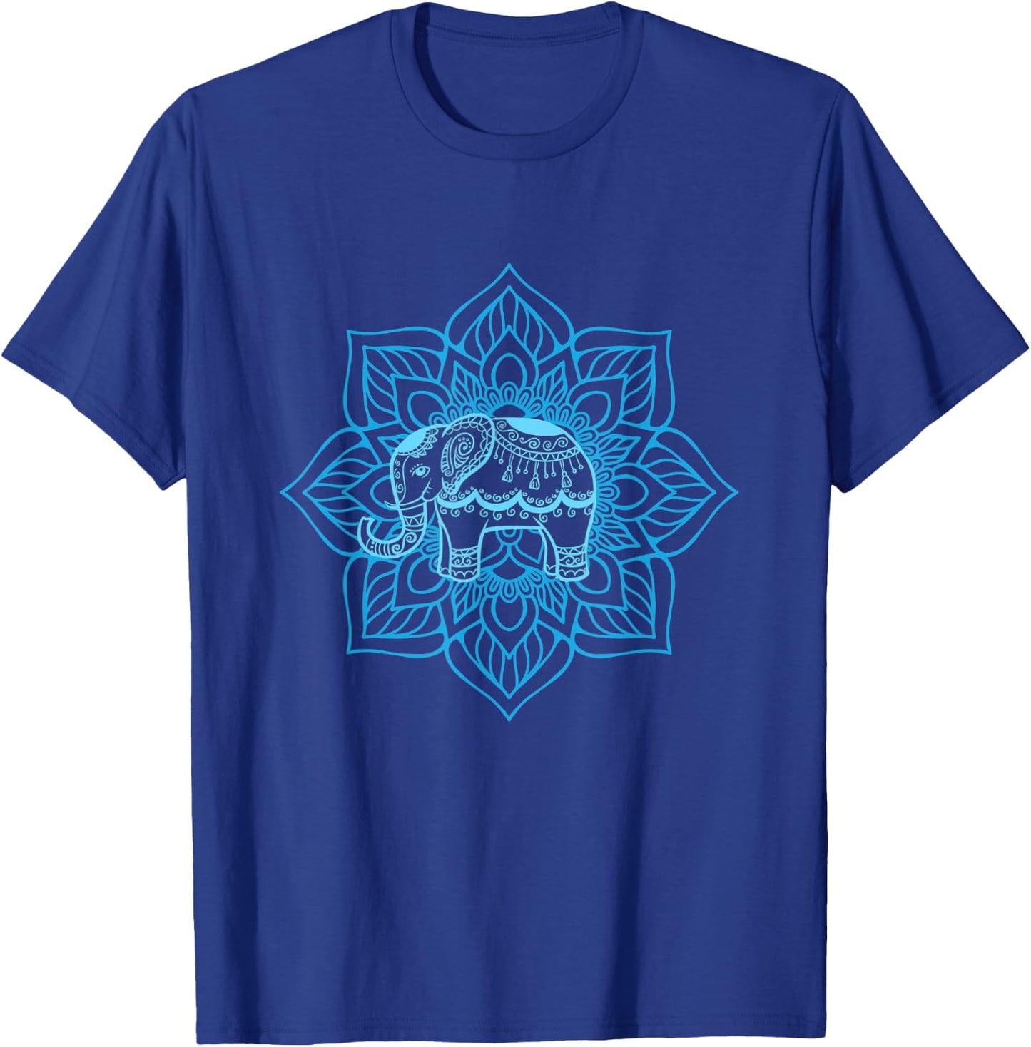 Water Elephant Mandala | Spiritual New Age Buddhist Yoga T-Shirt - T-Shirt | Royal