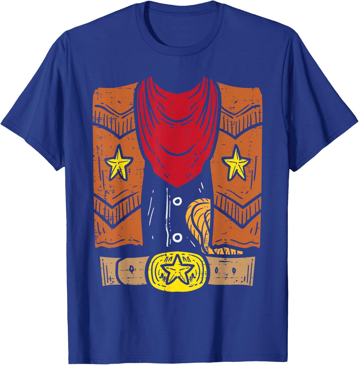 Cowboy Costume Cool Rodeo Country Halloween Men Boys Kids T-Shirt - T-Shirt | Royal