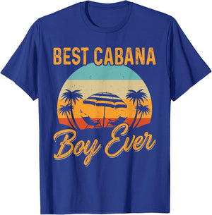 Best Cabana Boy Ever Sunset Palm Trees Funny Novelty T-Shirt - T-Shirt | Royal