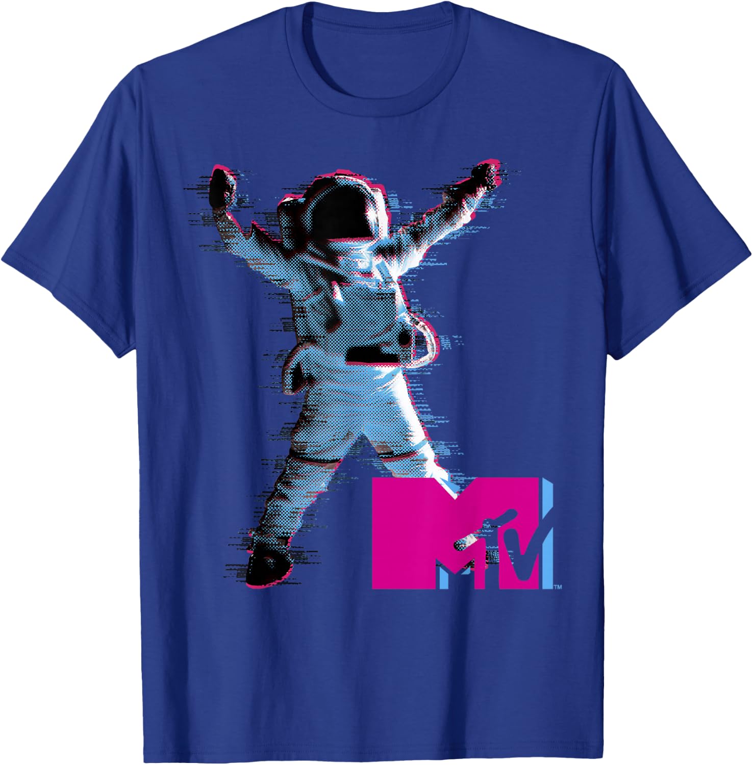 MTV VMA Astronaut Static Distorted Victory Pose T-Shirt - T-Shirt | Royal