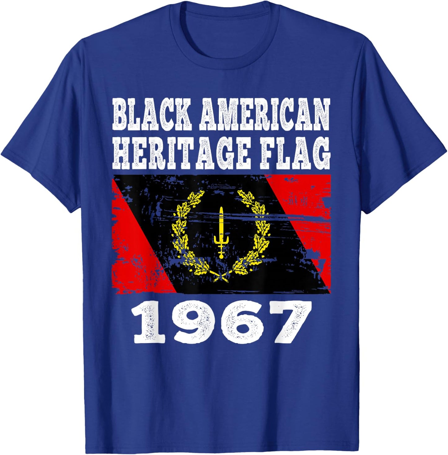 Black American Heritage Flag 1967 Vintage T-Shirt - T-Shirt | Royal