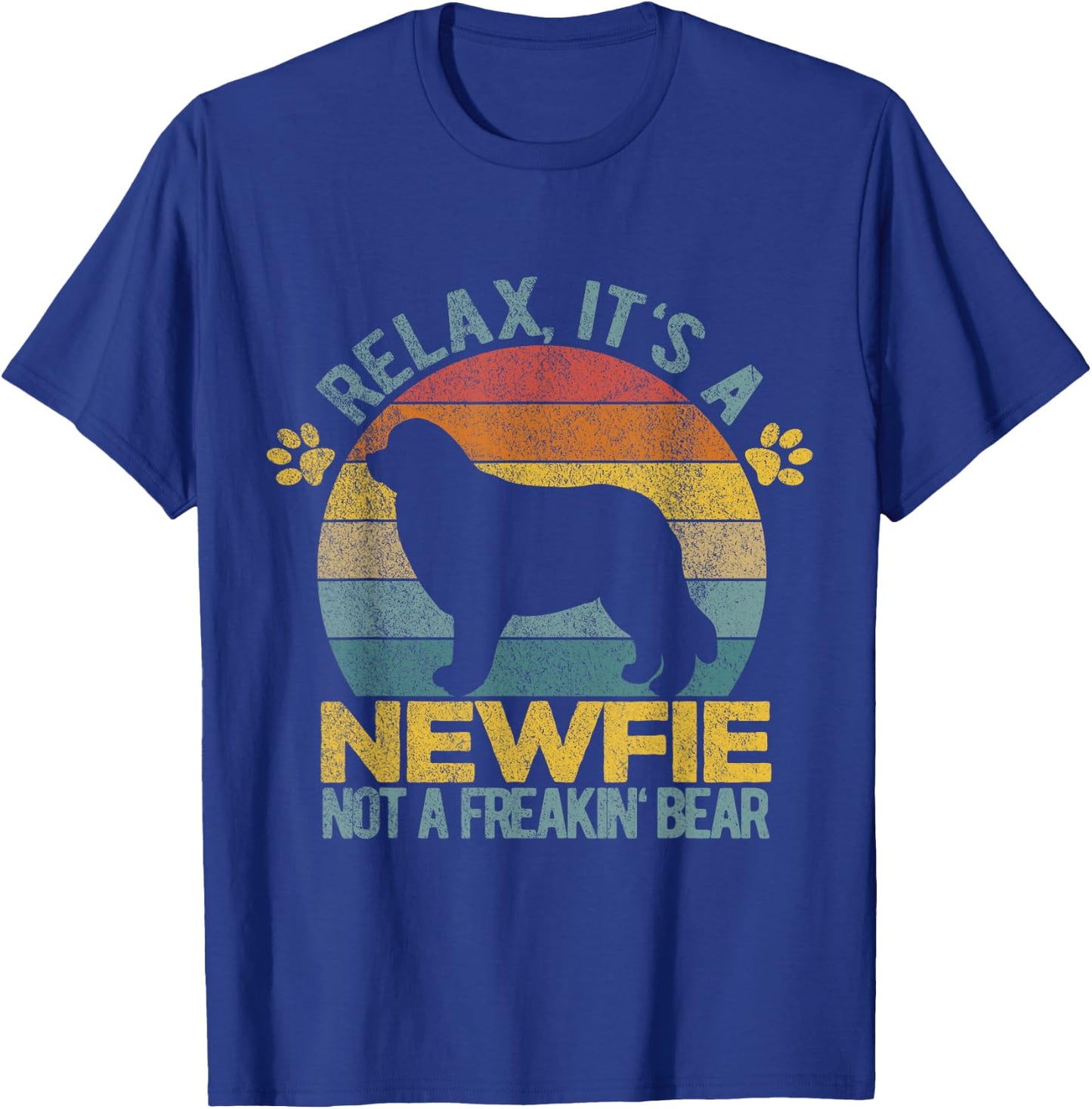 Funny Newfoundland Dog Newfie Owner Retro Vintage Men Women T-Shirt - T-Shirt | Royal