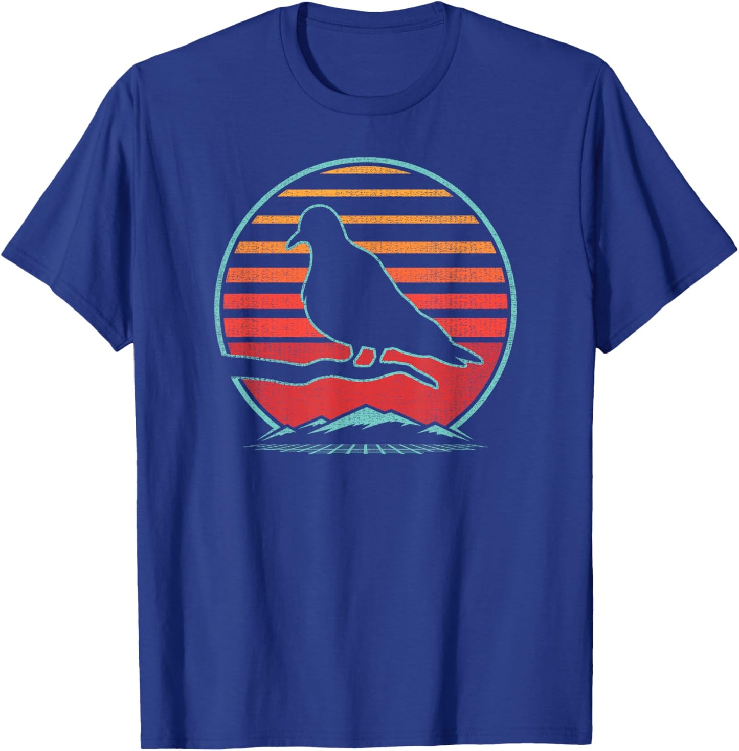 Mourning Dove Retro Vintage 80s Style Birding Gift T-Shirt - T-Shirt | Royal
