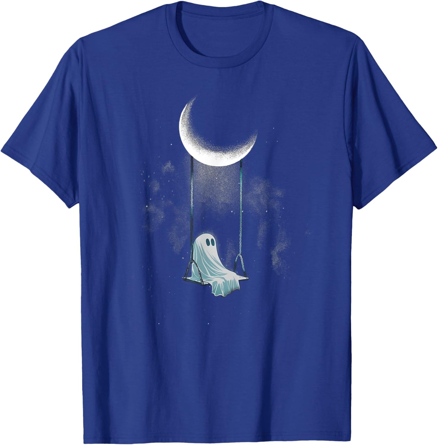 Spooky Ghost Swing Under Moon Lazy Halloween Costume Gothic T-Shirt - T-Shirt | Royal