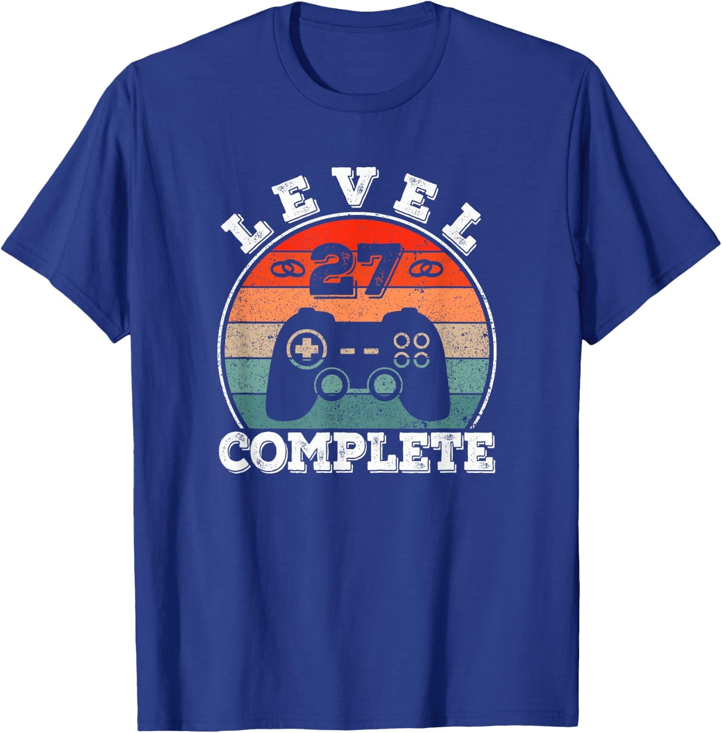 27 Years Marriage Anniversary 27 Years Married Man Level 27 T-Shirt - T-Shirt | Royal
