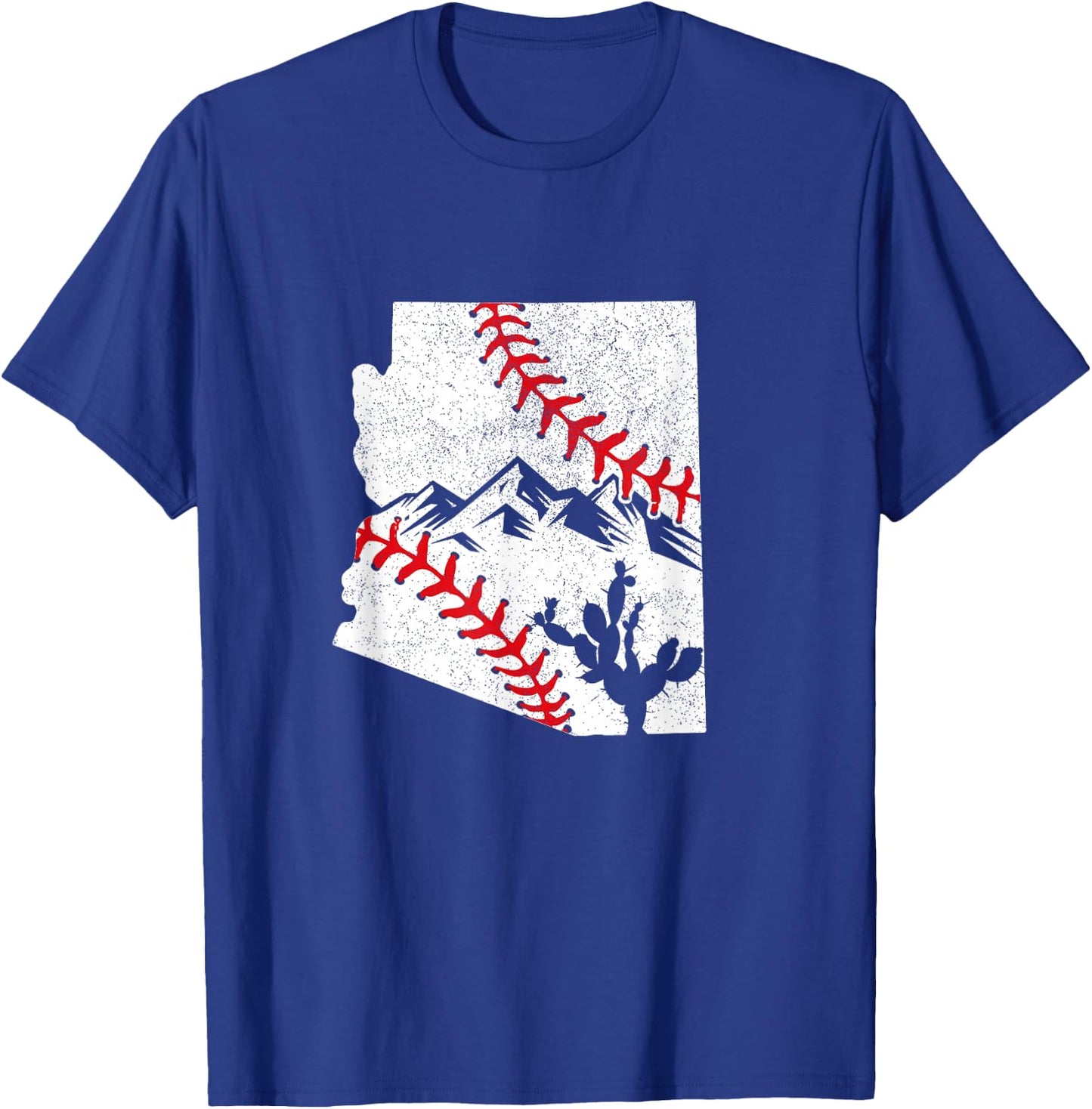 Arizona Baseball League Cactus Mountain Red Stitch Graphic T-Shirt - T-Shirt | Royal