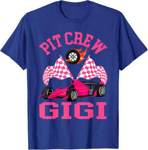 Race Car Birthday Party Racing Family Gigi Pit Crew T-Shirt - T-Shirt | Royal