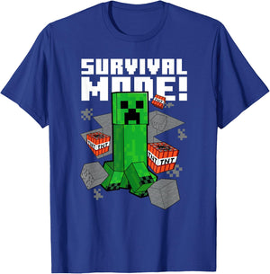 Minecraft Survival Mode Creeper Explosion T-Shirt - T-Shirt | Royal