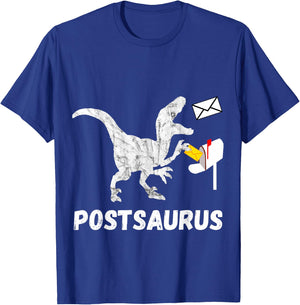 Post Saurus Postman Post Dinosaur Mail Carrier T Rex T-Shirt - T-Shirt | Royal