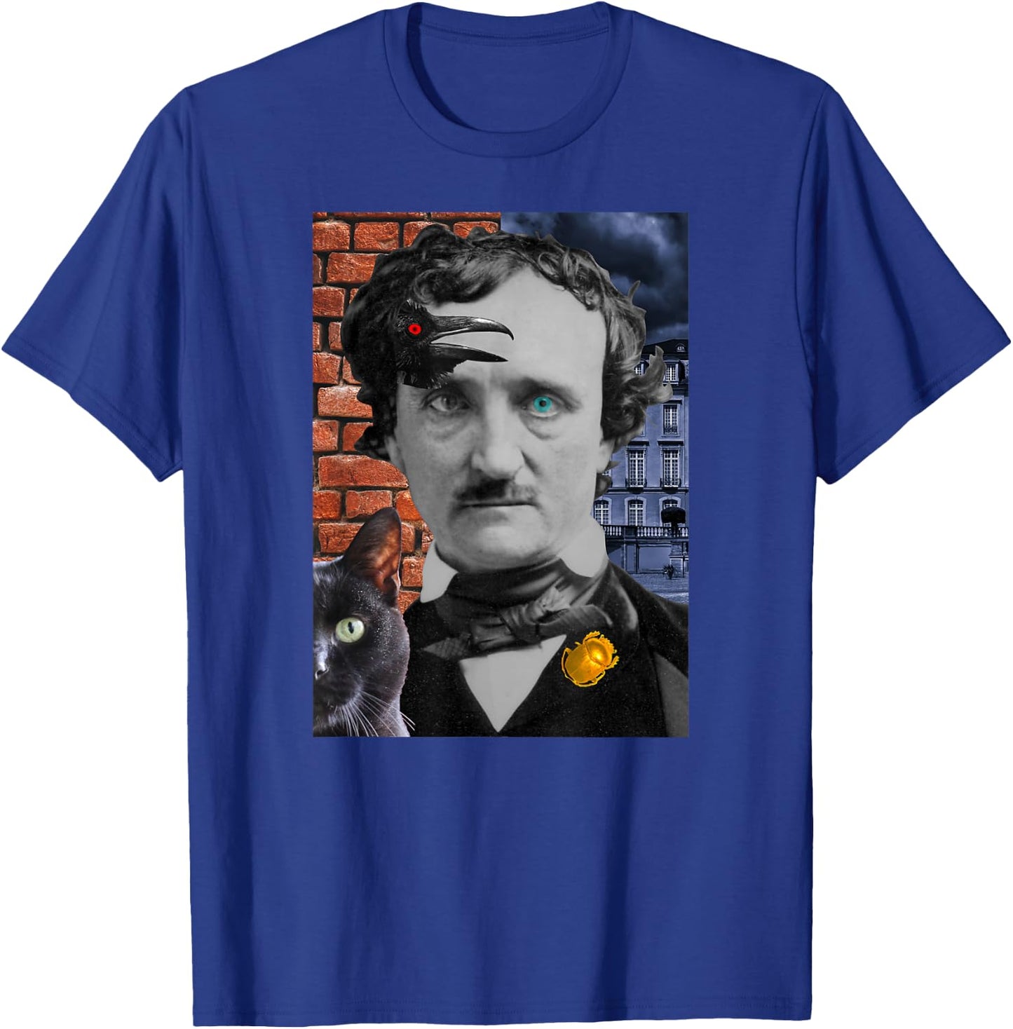 Edgar Allan Poe 6-Tales : The Raven, Gold-Bug, 4 more T-Shirt - T-Shirt | Royal